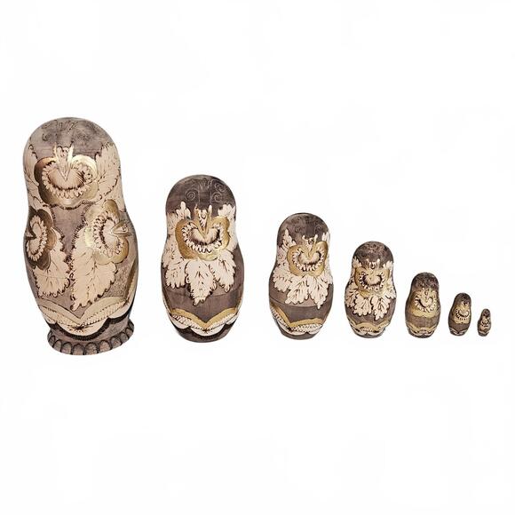 Russian 7 Pc Matryoshka Nesting Doll Sergiev Posad 1989 Soviet Signed Cathedral - Picture 5 of 15